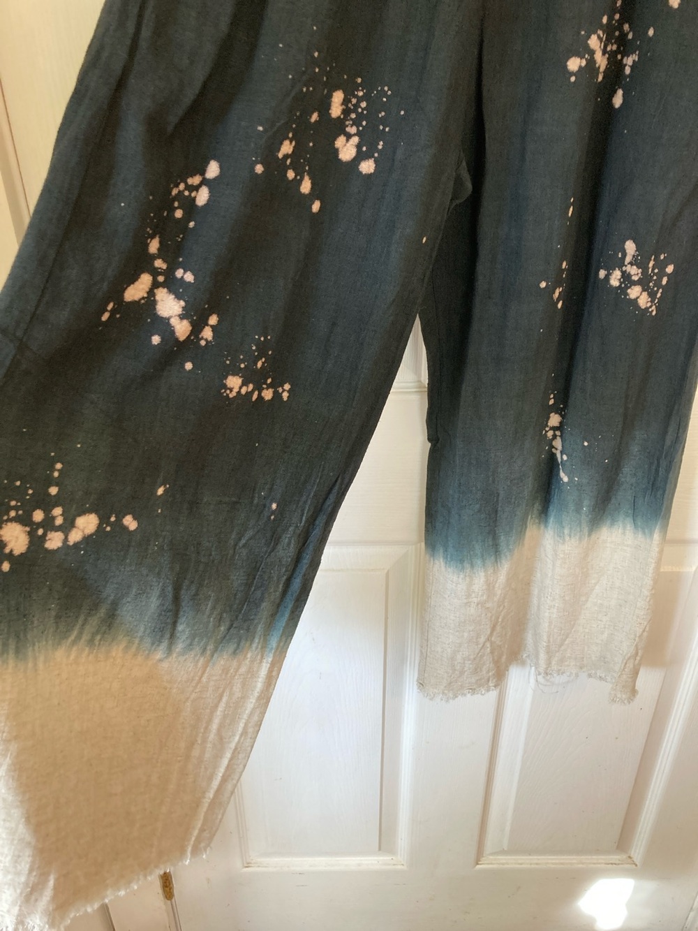 Umgee Black to Cream Dip-Dye Wide Leg with Splatter Detail - Picture 5 of 10